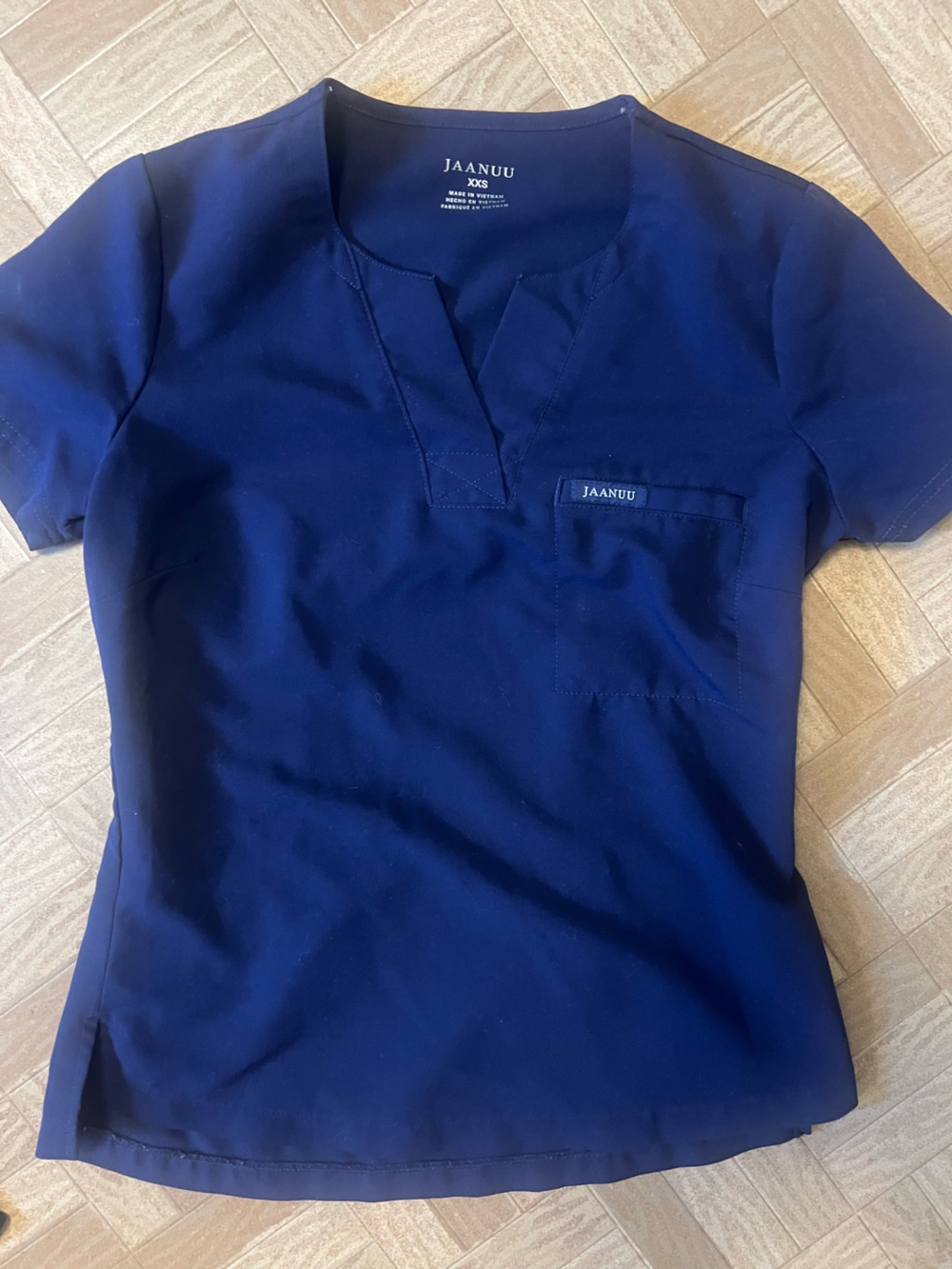 Jaanuu Scrub 3 Piece Set Navy Blue Top xxs, Jacket xs, Joggers xs - Picture 7 of 8